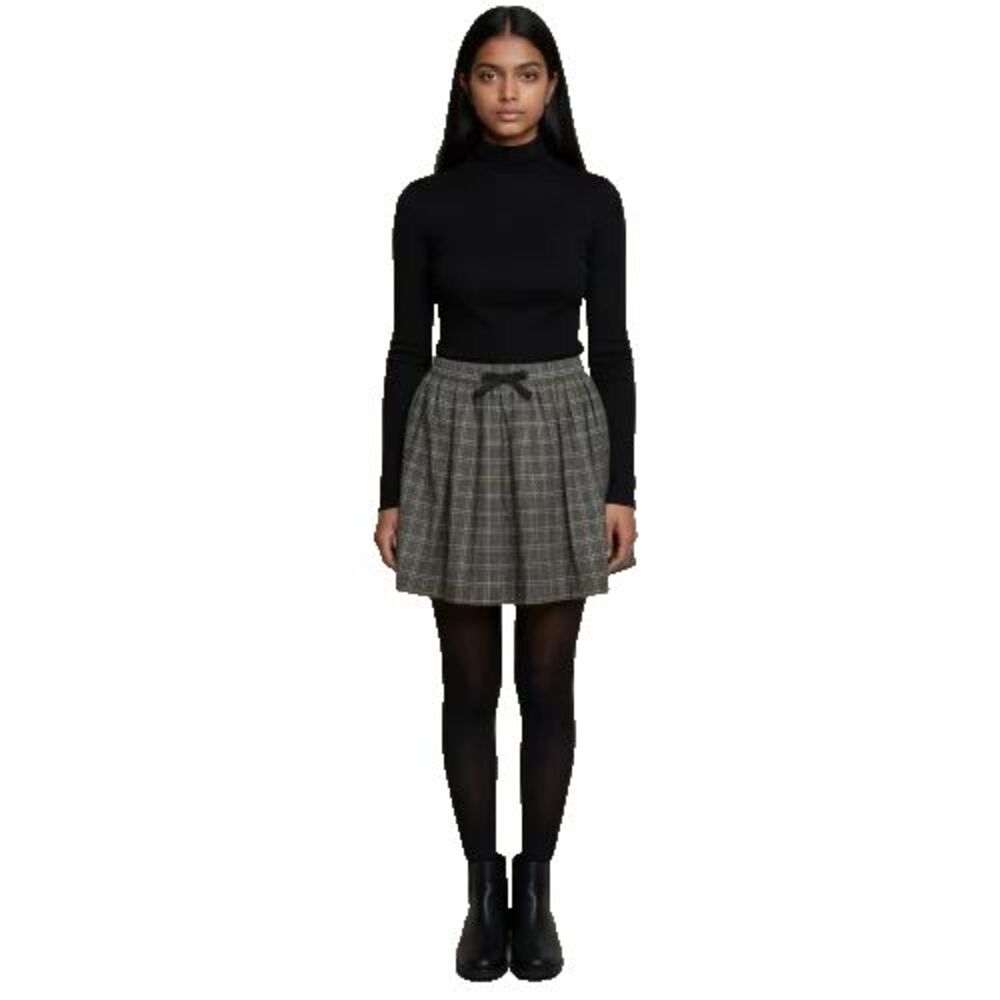 Zara Girls Plaid Skort Size 11/12 152cm Gray Check New With Tag Elastic Waist